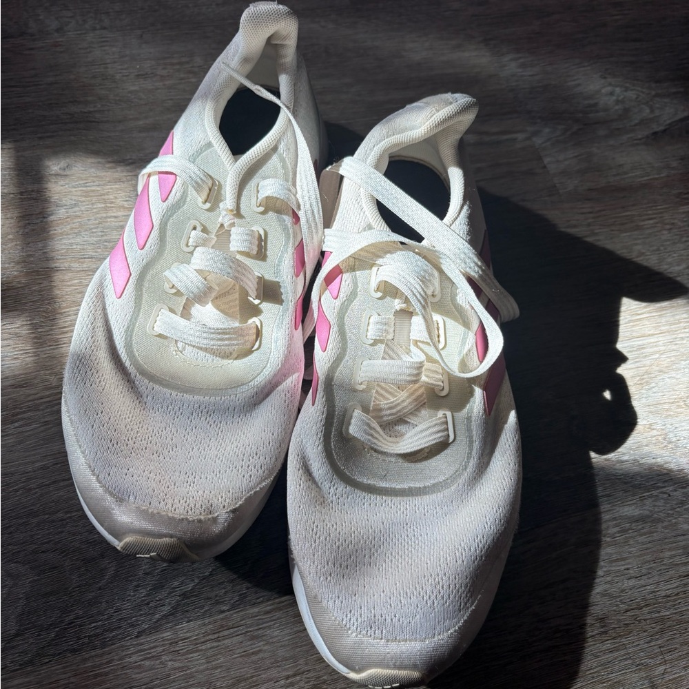 White and Purple Adidas Sneakers